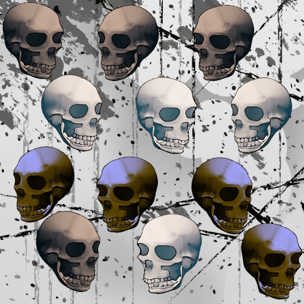 할로윈 해골 두개골 세트(png, 브러쉬)